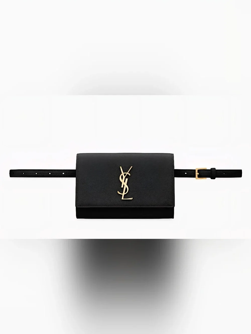 Saint Laurent YSL Black Leather Marsupio Kate Belt Bag With Gold Hardware